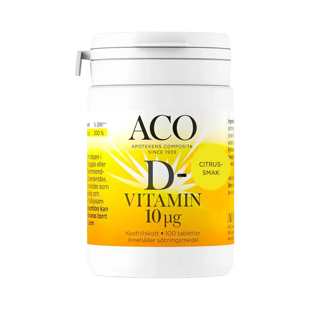 ACO D-Vitamen Citrussmak 10 µg 100 tabletter