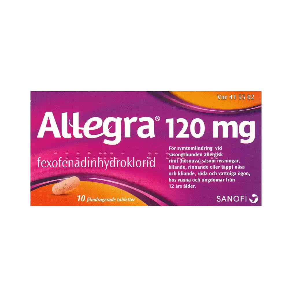Allegra 120 mg 10 filmdragerade tabletter