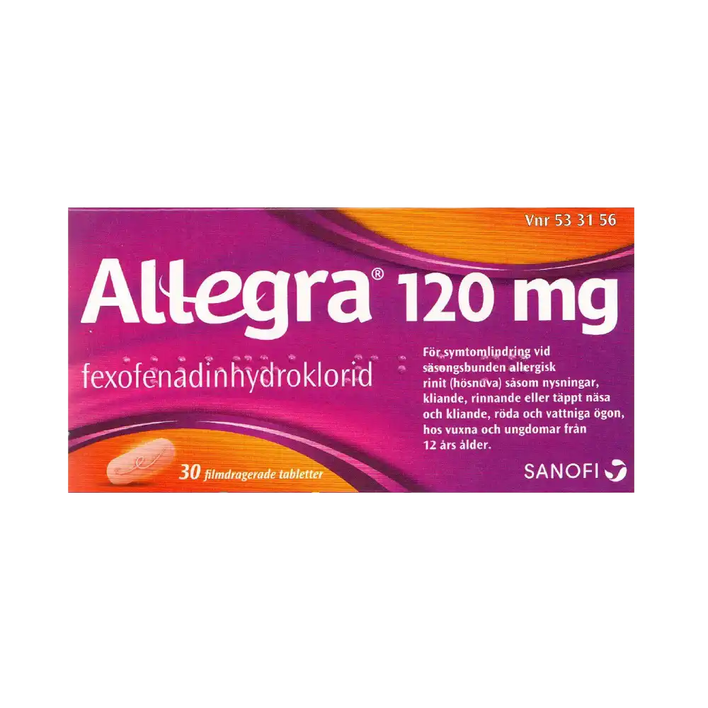 Allegra 120 mg 30 filmdragerade tabletter