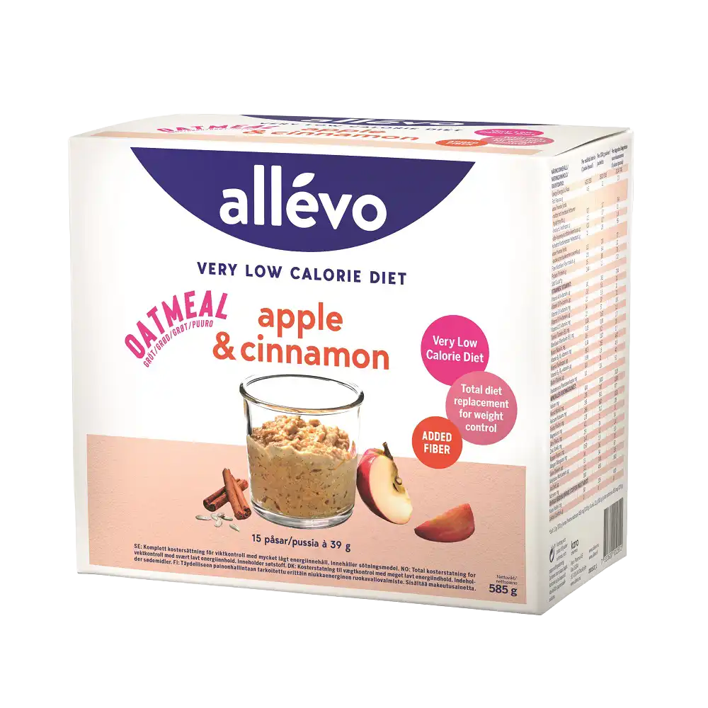 Allévo Oatmeal Apple & Cinnamon VLCD 15 påsar