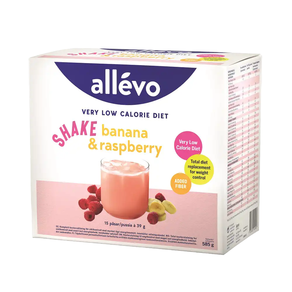 Allévo Shake Banana & Raspberry VLCD 15 påsar