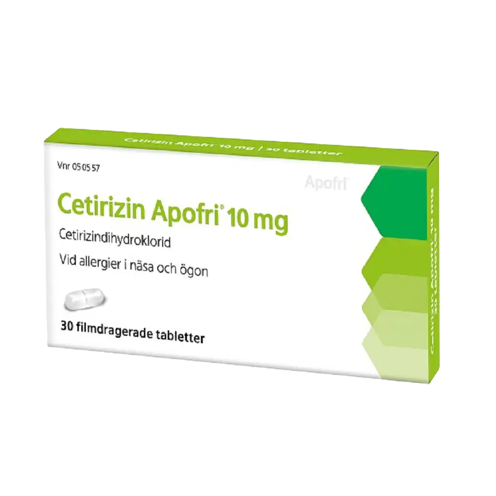 Cetirizin Apofri 10 mg 30 filmdragerade tabletter