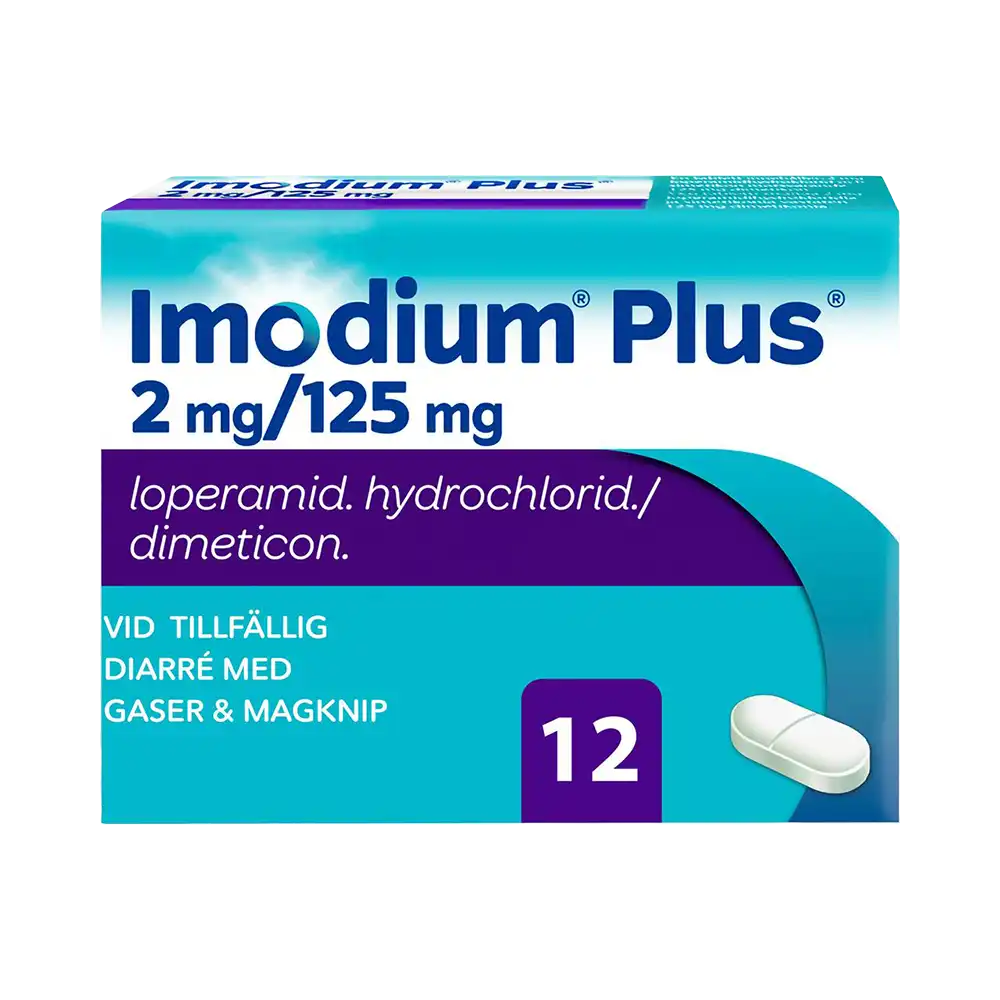 Imodium Plus 2mg/125mg 12 tabletter