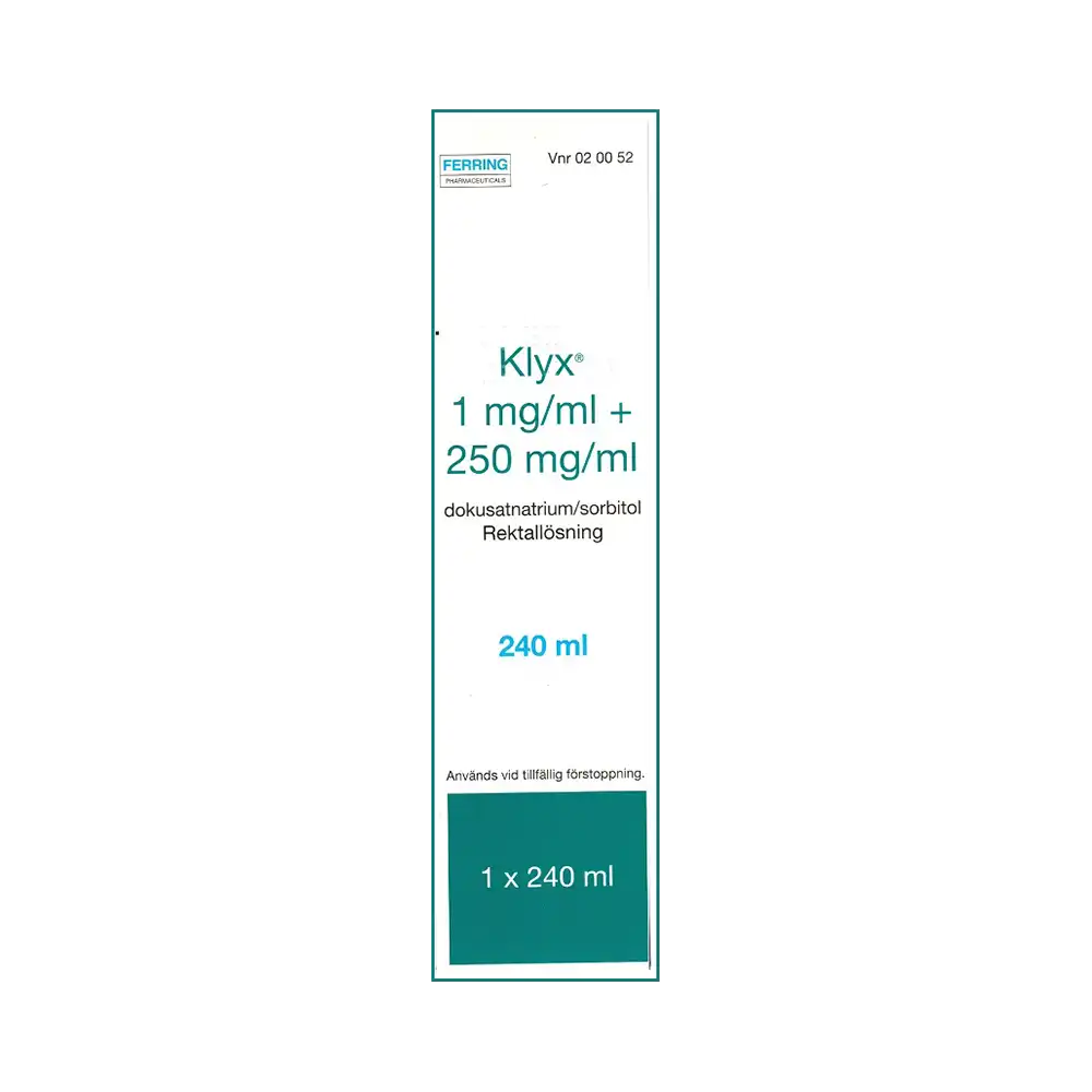 Klyx 1 mg/ml + 250 mg/ml Rektalösning 240 ml