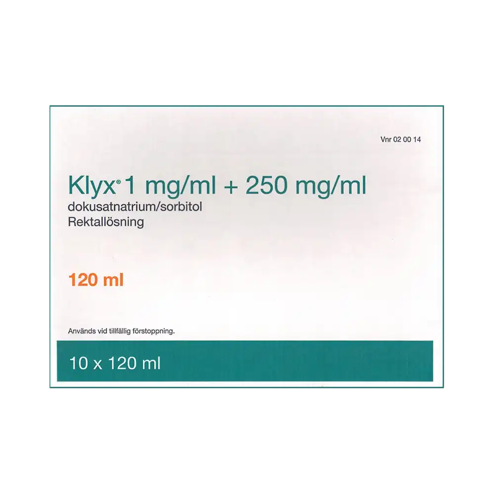 Klyx 1mg/ml + 250mg/ml Rektalösning 10 x 120 ml