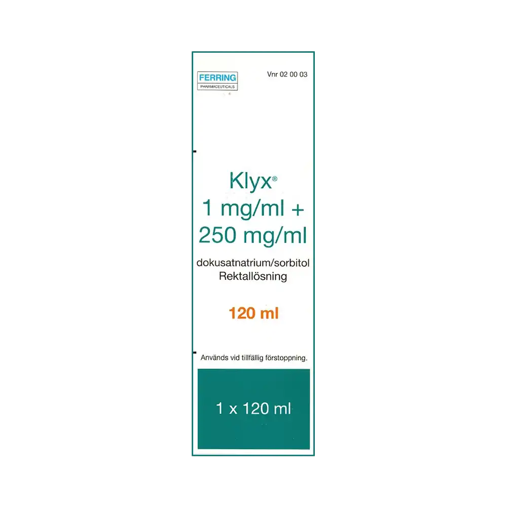 Klyx 1mg/ml + 250mg/ml Rektalösning 120 ml