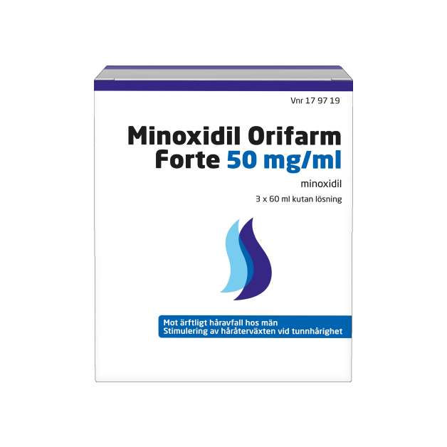 Minoxidil Orifarm Forte 50 mg/ml 3×60 ml kutan lösning