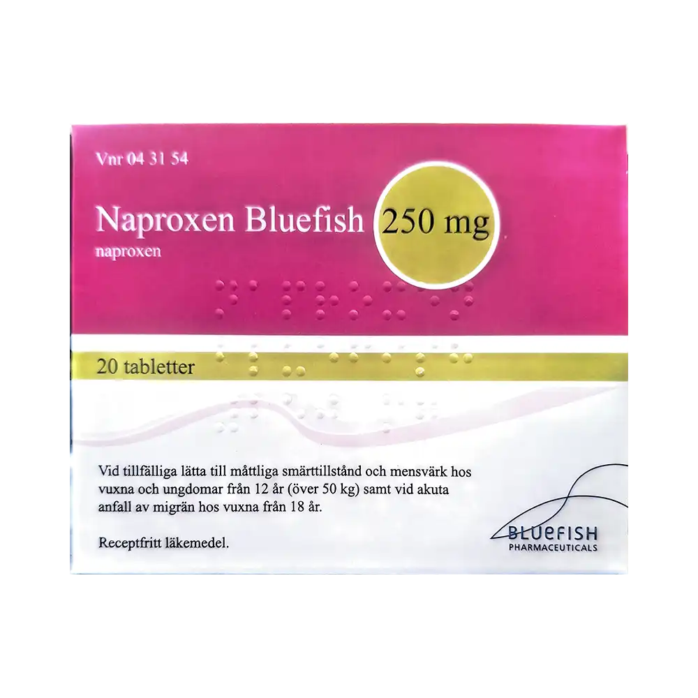 NAPROXEN BLUEFISH 250 mg 20 tabletter