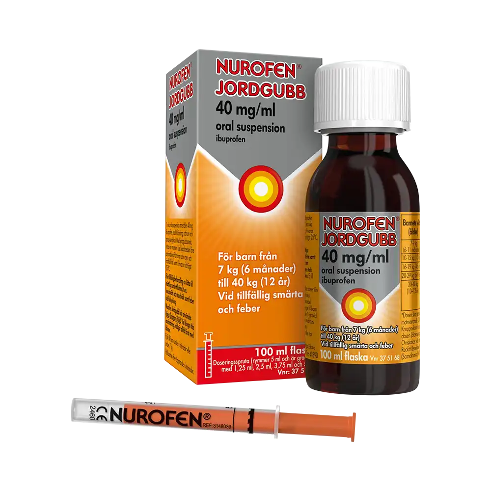 NUROFEN JORDGUBB 40 mg / ml oral suspension 100 ml flaska