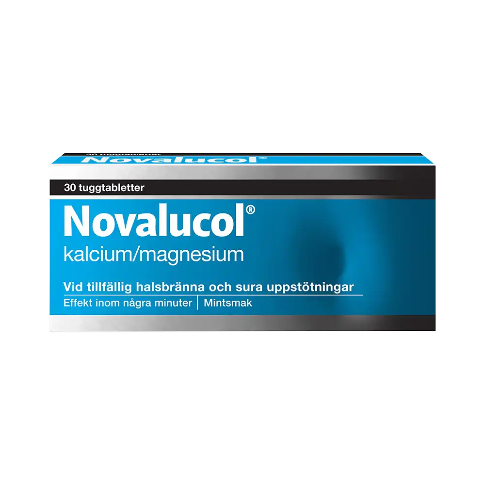 Novalucol kalcium/magnessium Mintsmak 30 tuggtabletter