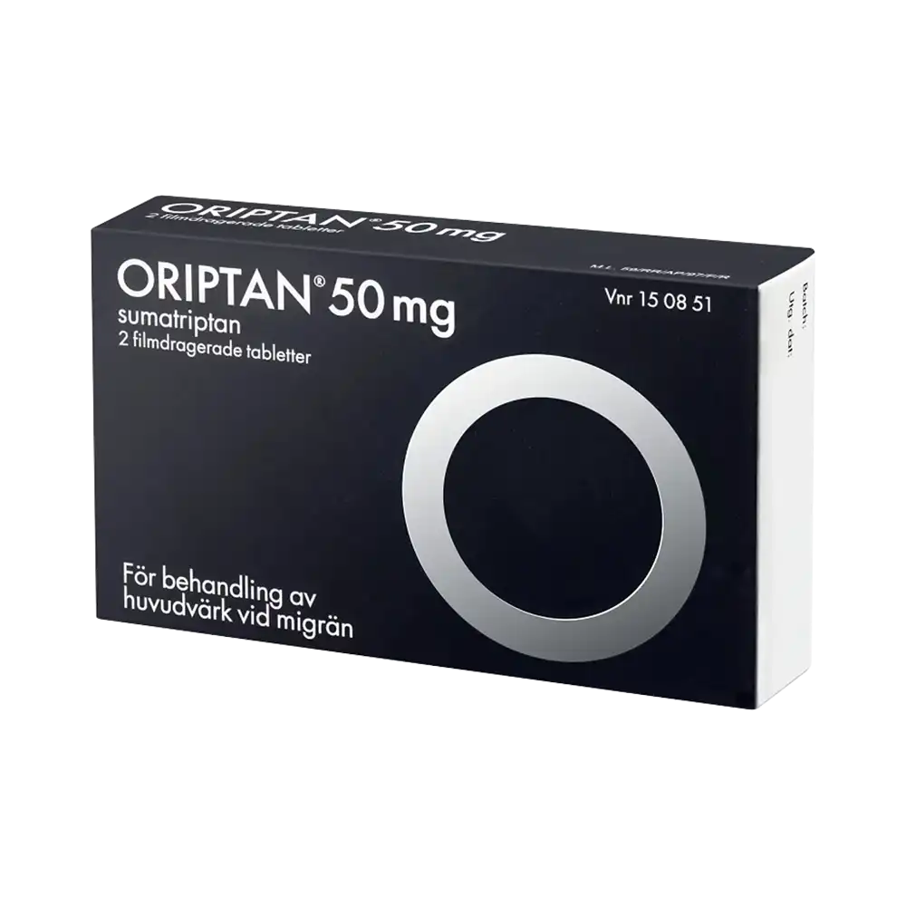 ORIPTAN 50 mg sumatriptan 2 filmdragerade tabletter
