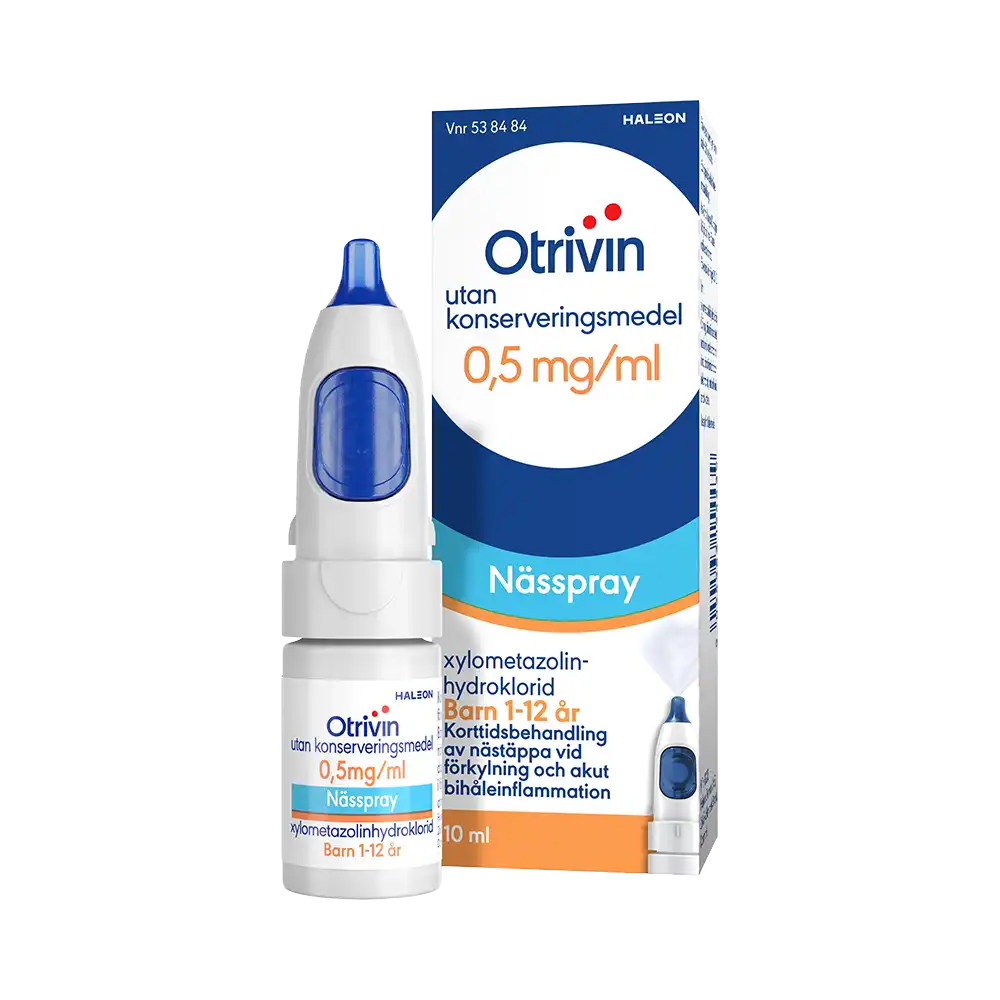 Otrivin 0,5 mg/ml utan konserveringsmedel Nässpray 10 ml Ny