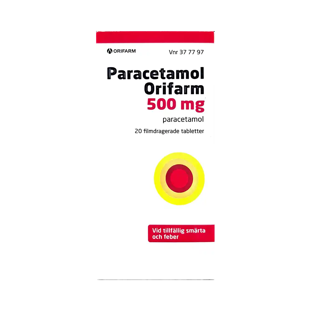 Paracetamol Orifarm 500 mg 20 filmdragarade tabletter