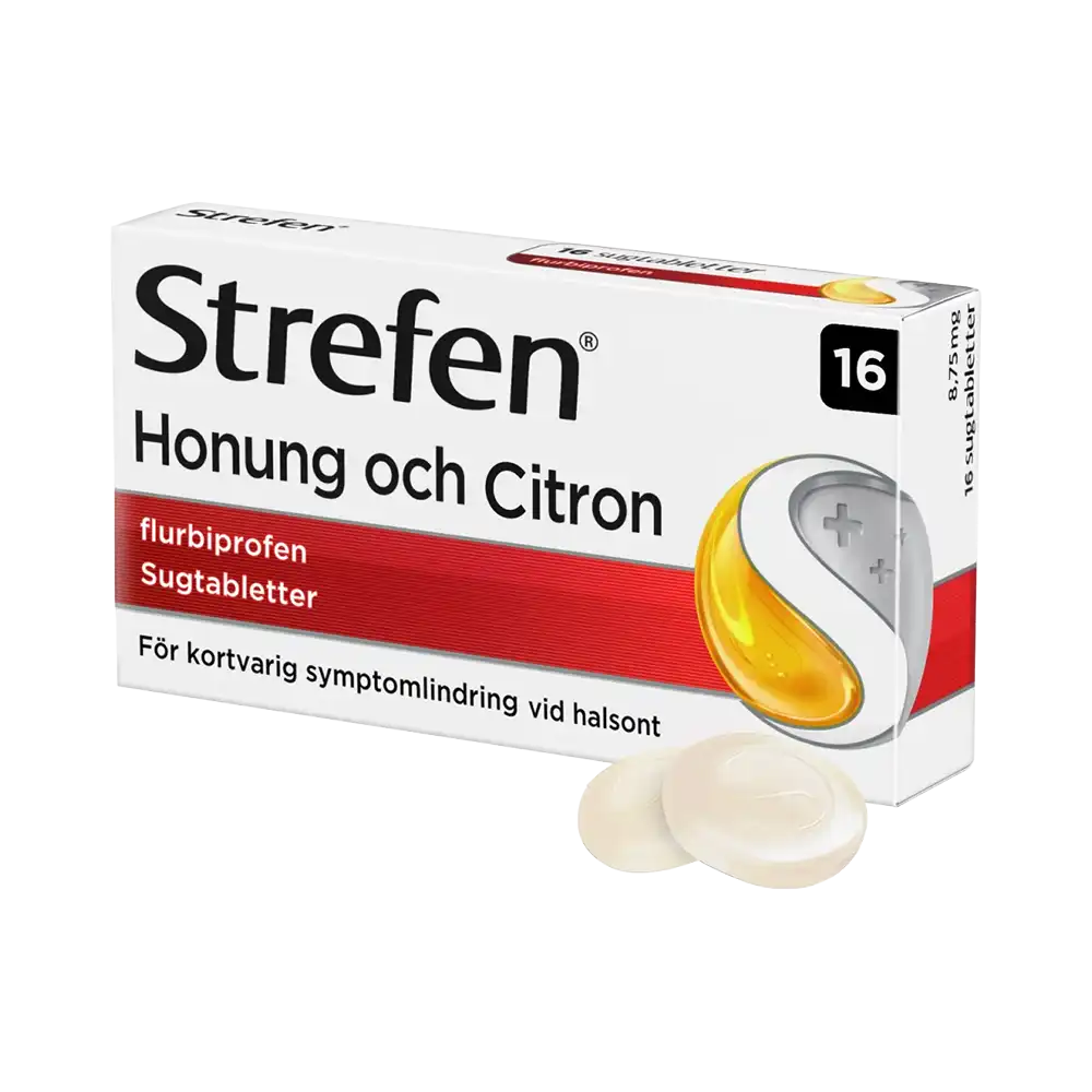 STREFEN Honung & Eukalyptus 8,75 mg 16 Sugtabletter
