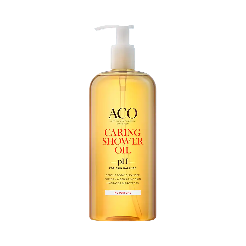 ACO Caring Shower Oil Oparfymerad – Mild duscholja för torr och känslig hud 400 ml