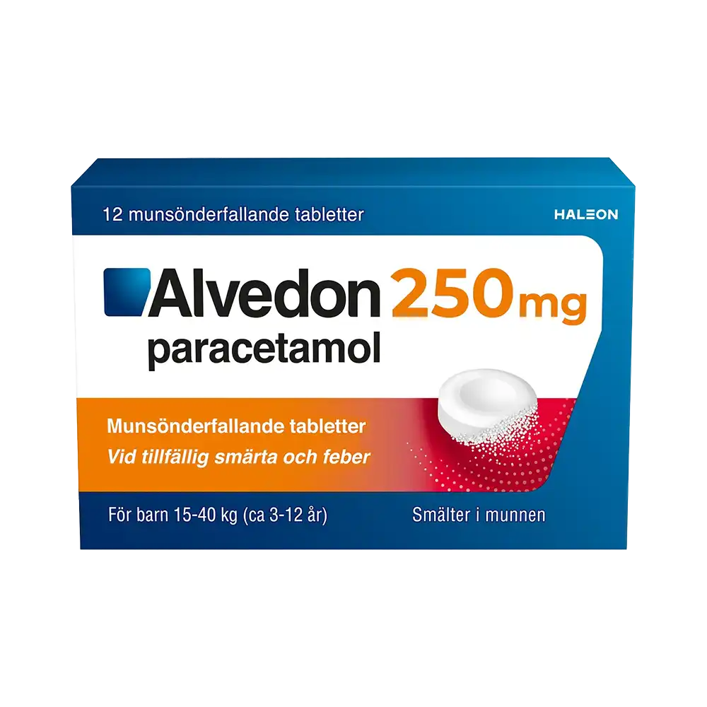 Alvedon 250 mg 12 munsönderfallande tabletter
