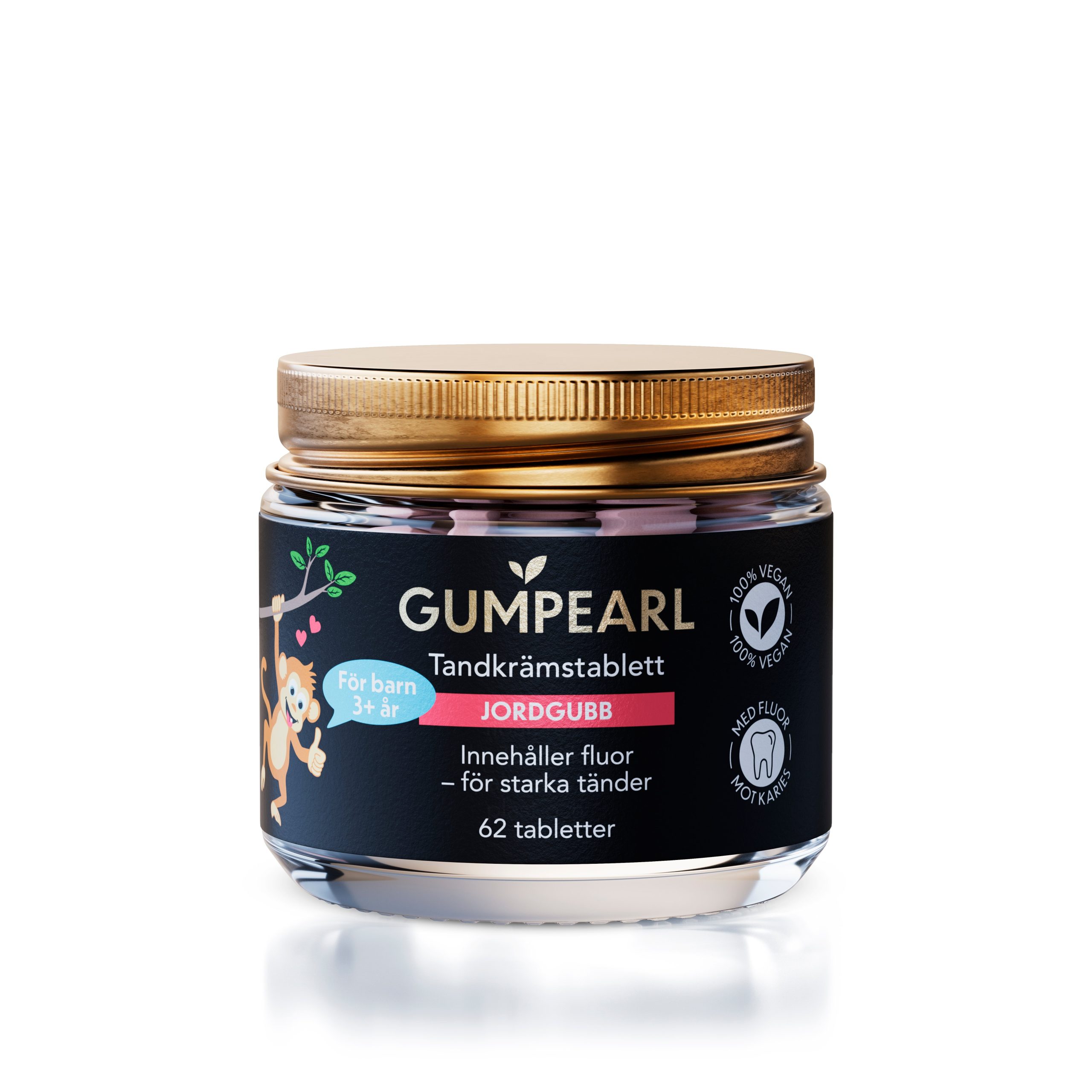 Gumpearl barn +3 år , jordgubb tandkrämstablett 62 st