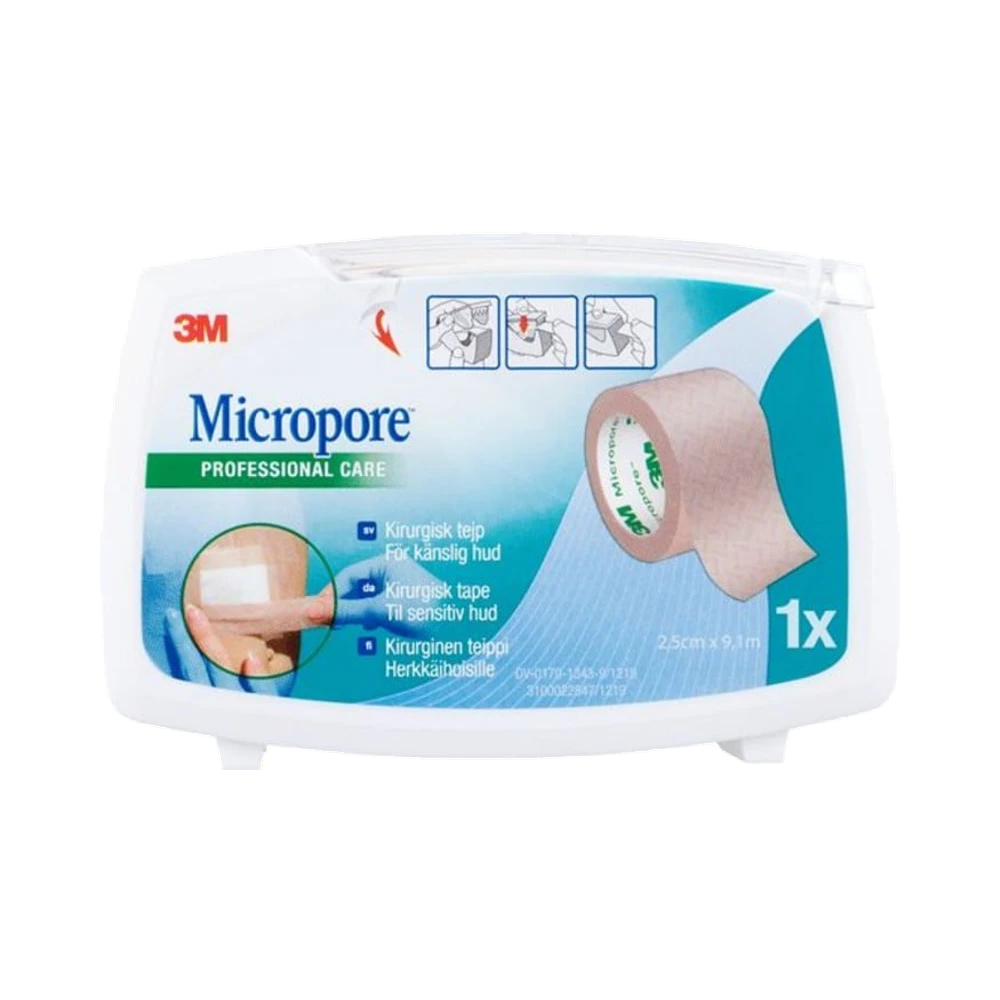3M Micropore Brun tejp 2,5 cm x 9,1 m