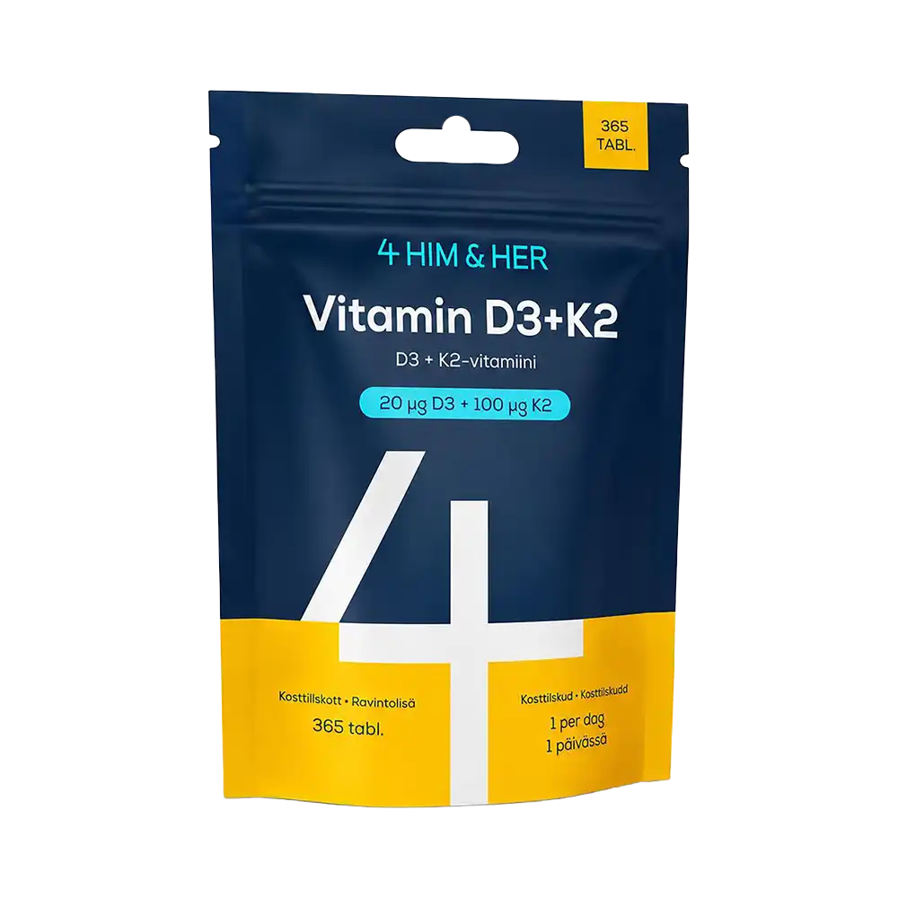 4 HIM & HER Vitamin D3 20 µg + K2 100 µg 365 tabletter