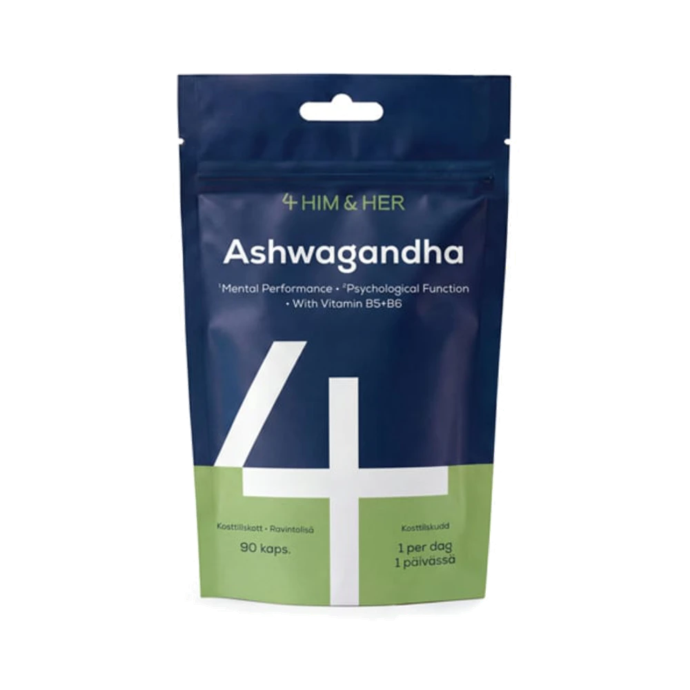 4him & Her Ashwagandha – rotextrakt med B5 & B6 90 kapslar