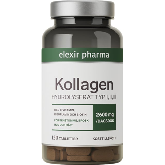 elexir Kollagen typ I, II, III 120 tabletter