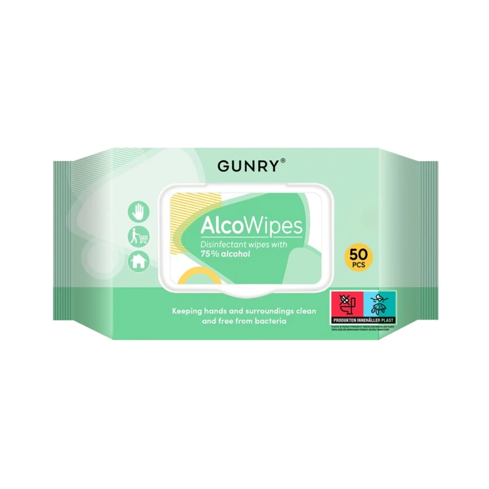 Gunry AlcoWipes våtservetter 50 st