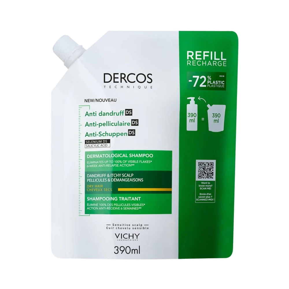 Vichy Dercos Anti-Dandruff Refill for Dry Hair shampoo 390 ml