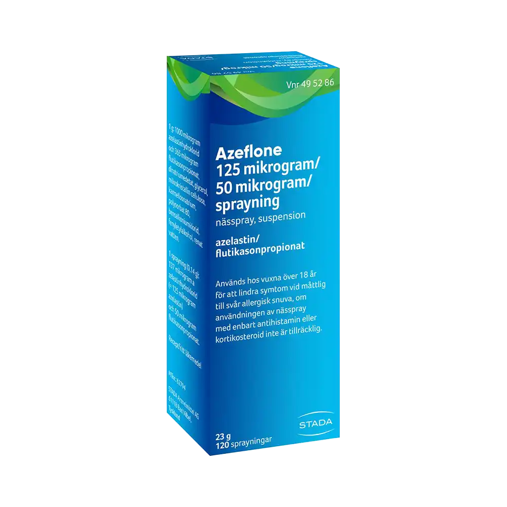 AZEFLONE 125 mikrogram + 50 mikrogram/sprayning Nässpray, suspension120 doser