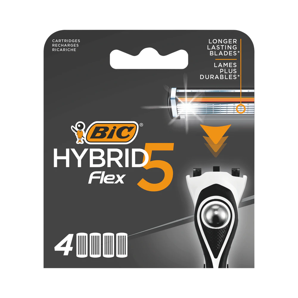 BIC Hybrid 5 Flex för Män rakblad 4 st