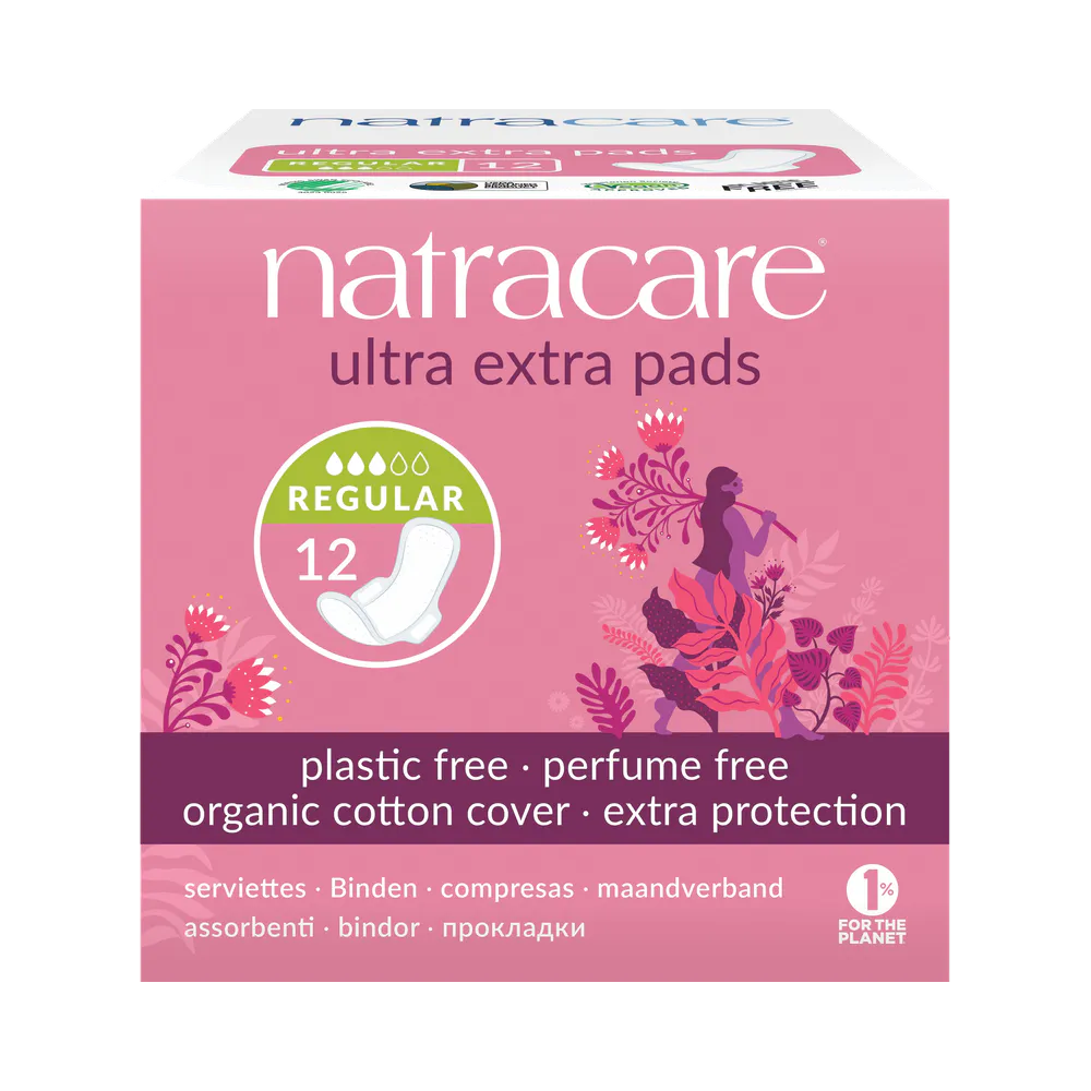 Natracare Ekologiska Ultra extra normal med vingar bindor 12 st