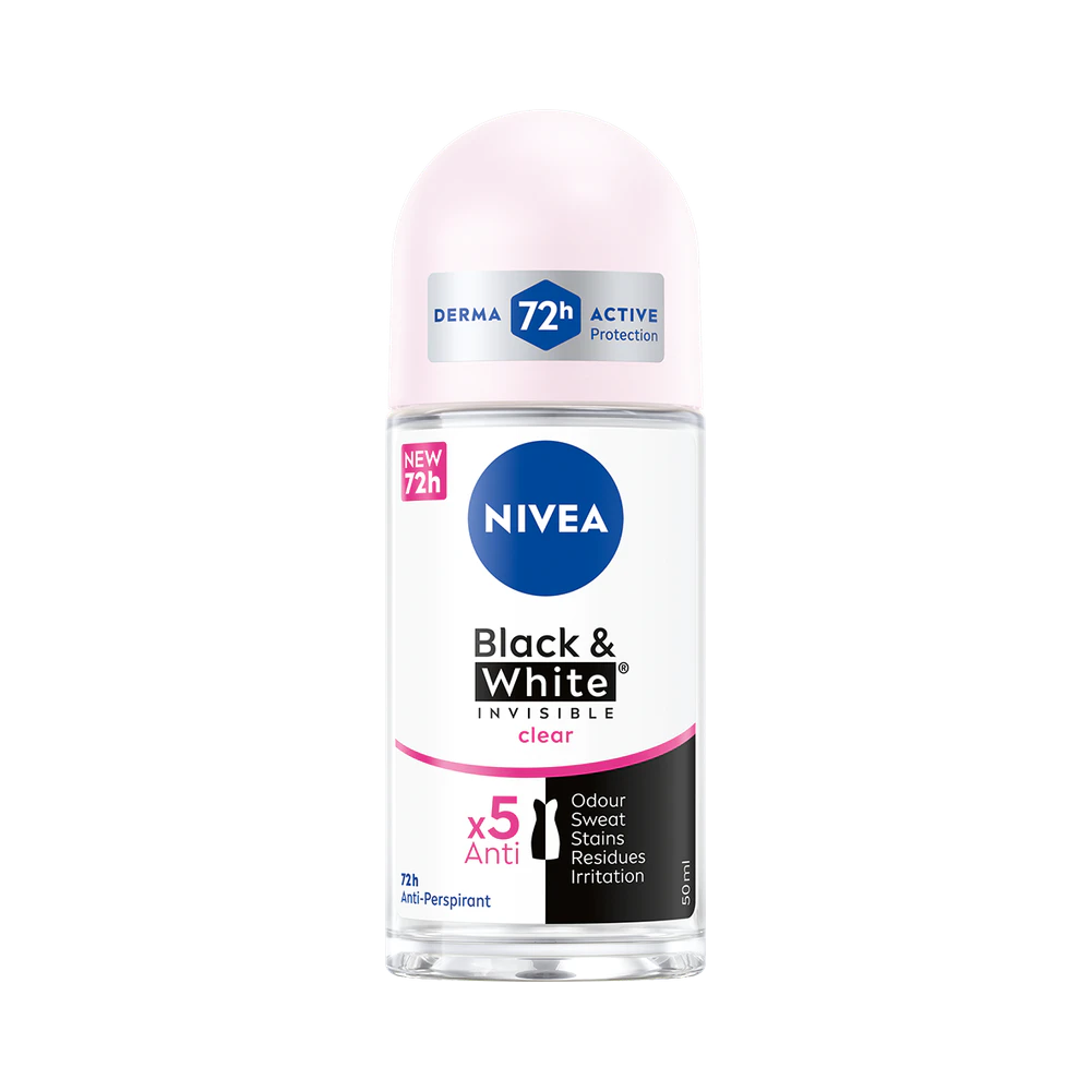NIVEA Antiperspirant Deo Black & White Invisible Original roll on 50 ml