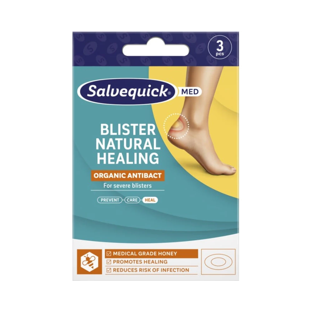 Salvequick Med Blister Natural Healing Heel skavsårsplåster 3 st