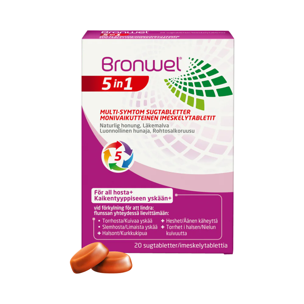 Bronwel 5in1 Multi-Symptom sugtabletter 20 st