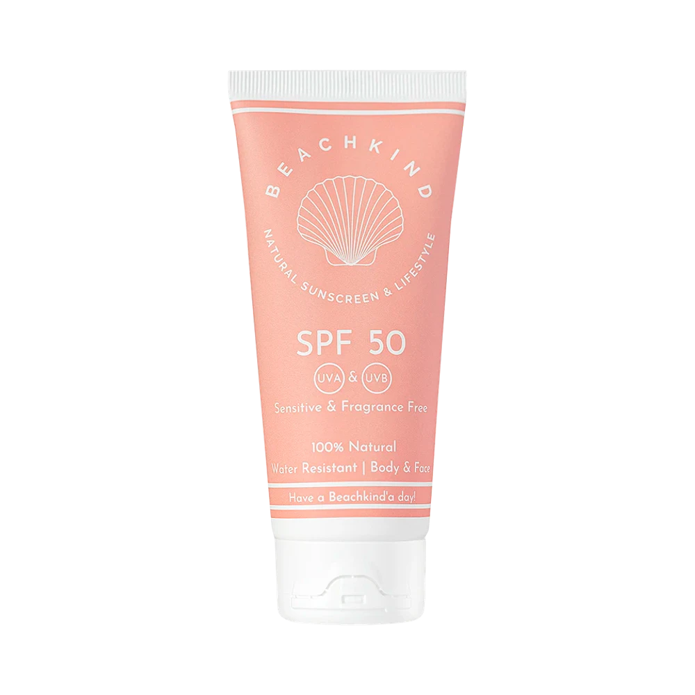 Beachkind Natural Sunscreen Sensitive Fragrance Free SPF 50 solkräm 100 ml