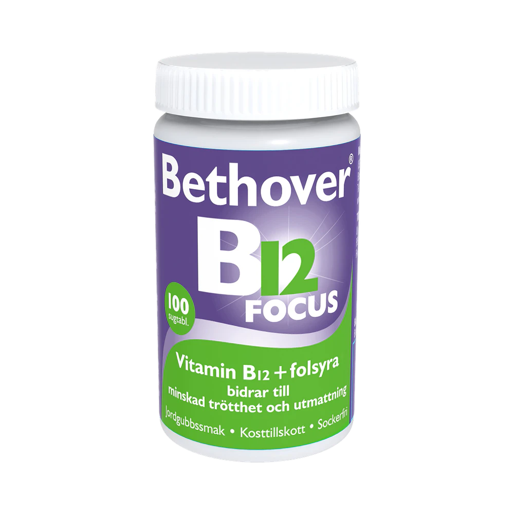 Bethover B12 Focus 1000 µg + folsyra 300 µg sugtabletter 100 st