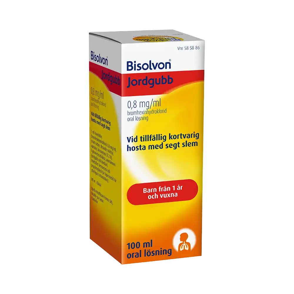 Bisolvon Jordgubb 0,8 mg-ml oral lösning 100 ml