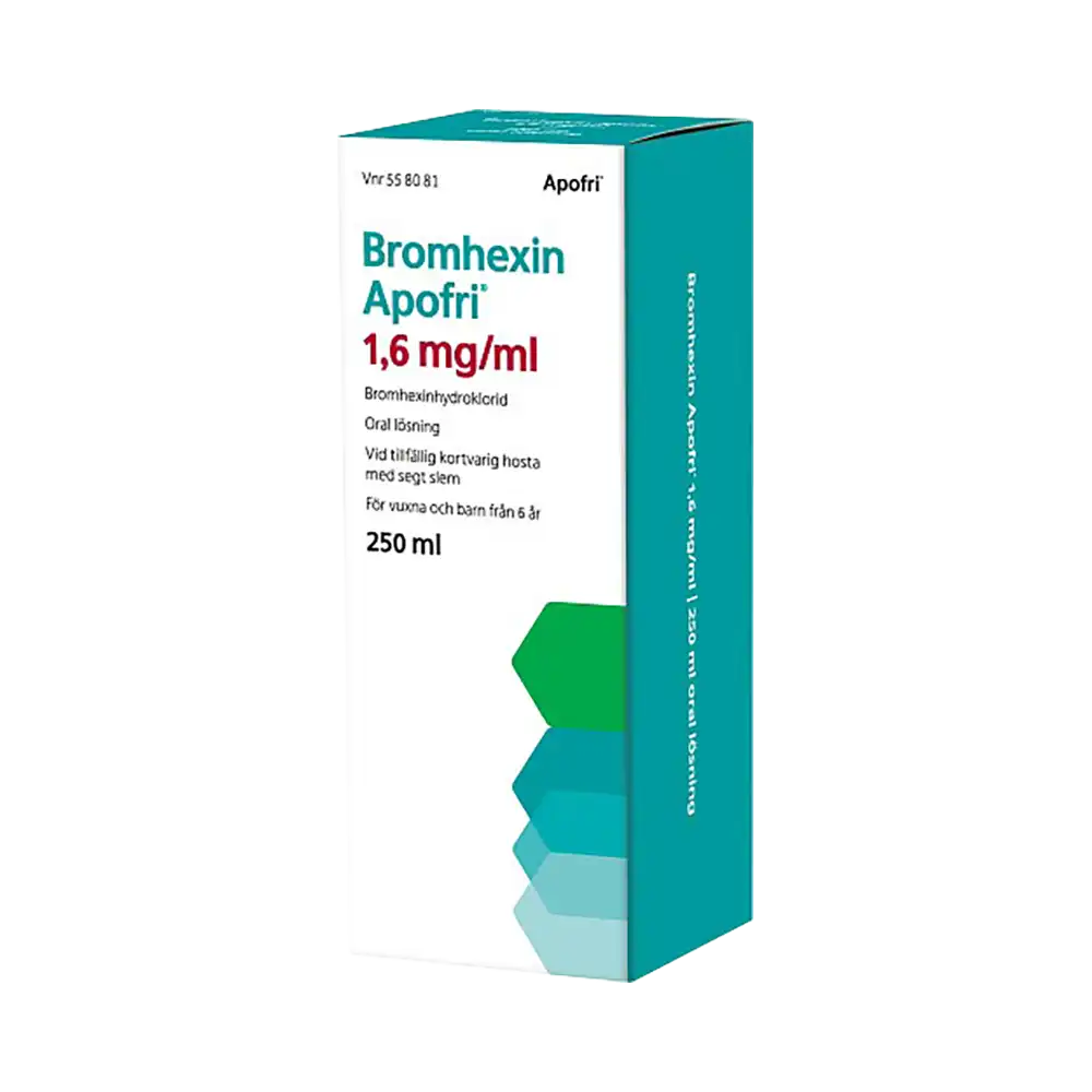 Bromhexin Apofri 1,6 mg/ml bromhexinhydroklorid 250 ml