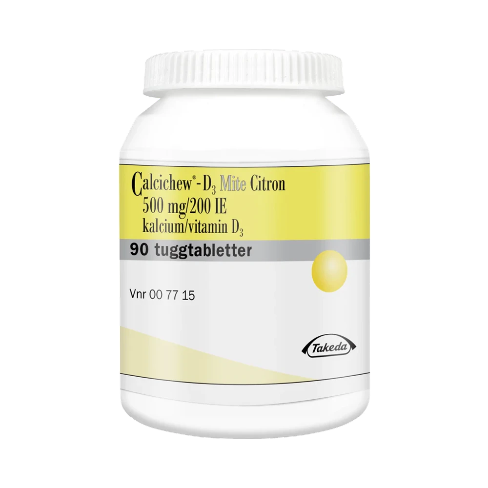 Calcichew-D3 Mite Citron 500 mg/200 IE tuggtabletter 90 st