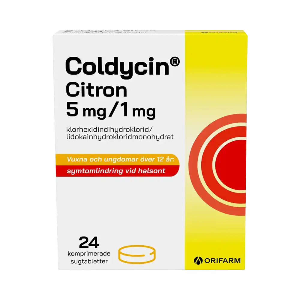 Coldycin Citron 5 mg / 1 mg 24 komprimerade sugtabletter