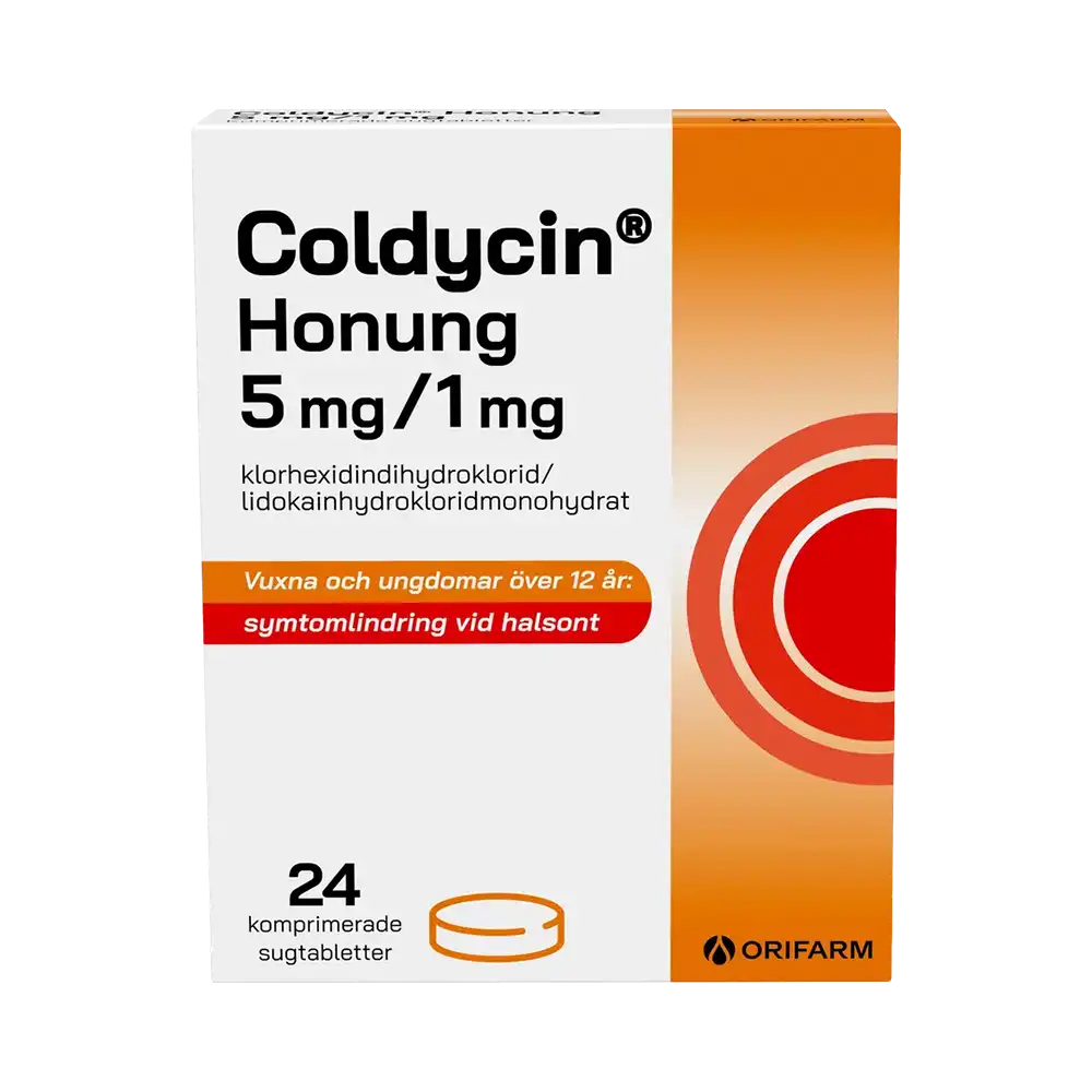 Coldycin Honung 5 mg / 1 mg 24 komprimerade sugtabletter