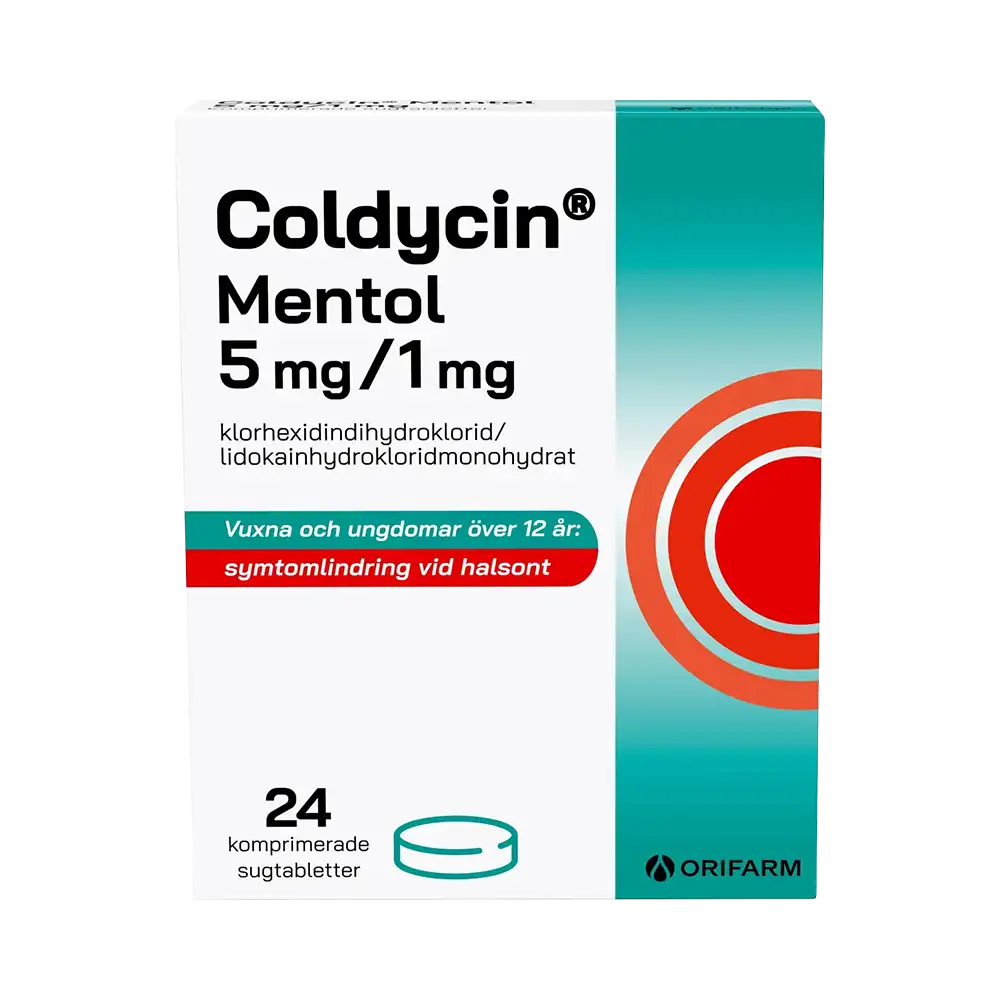 Coldycin Mentol 5 mg / 1 mg 24 komprimerade sugtabletter