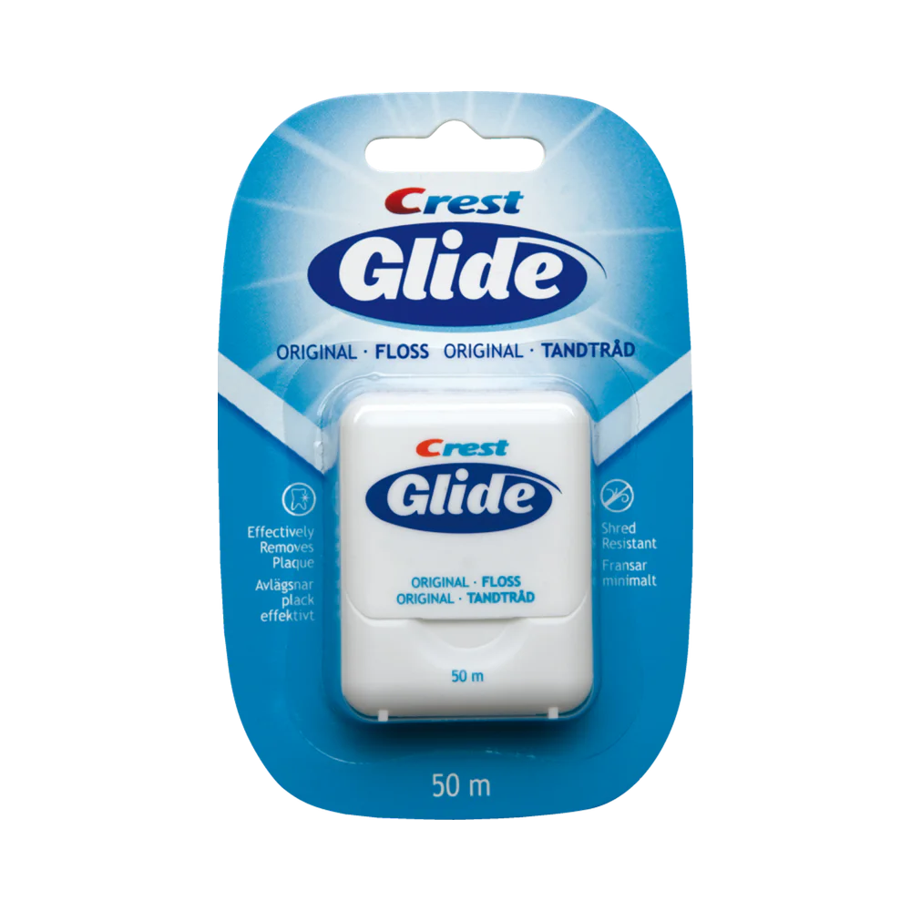 Crest Glide Floss Flat Wax PTFE tandtråd 50 m