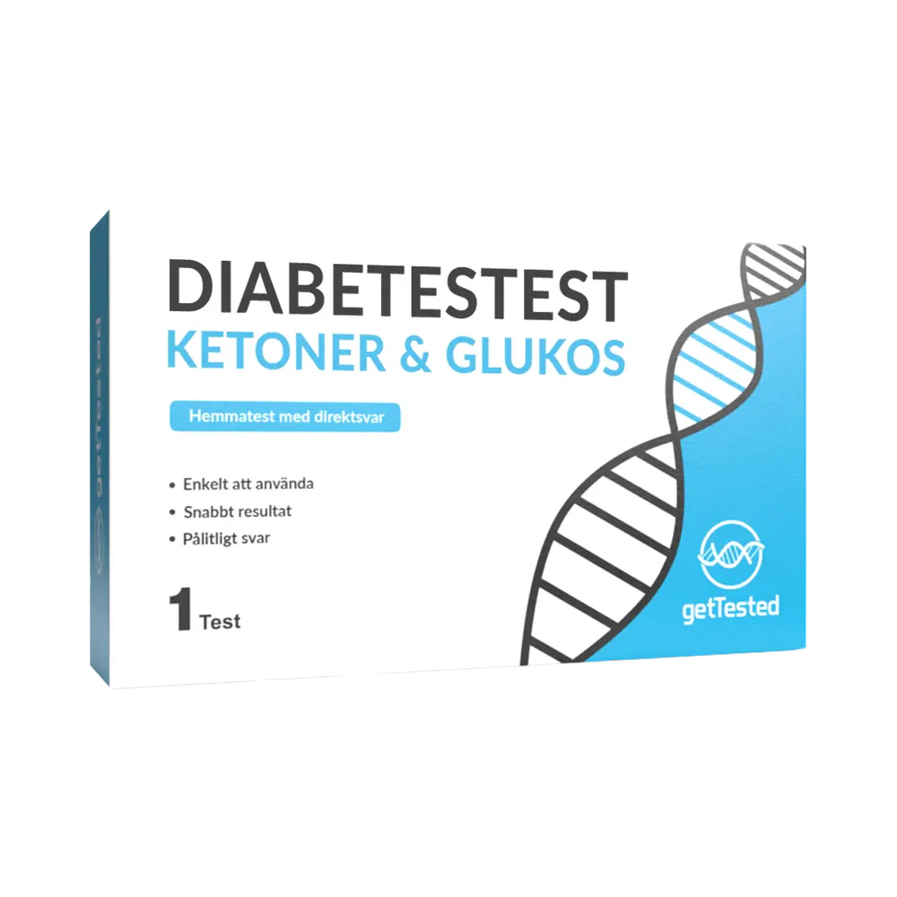GetTested Diabetes Ketoner & Glukos urinsnabbtest 1 st