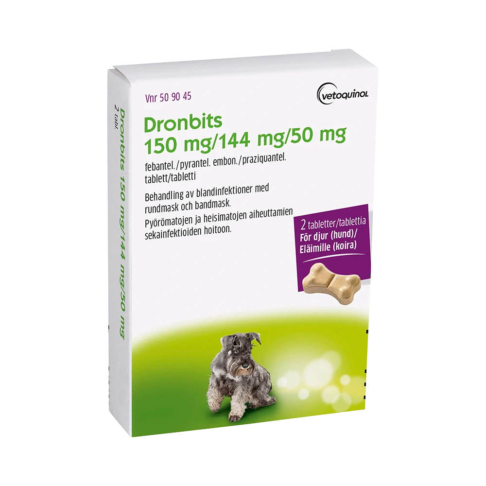 Dronbits för hund 150 mg/144 mg/50 mg tabletter 2 st