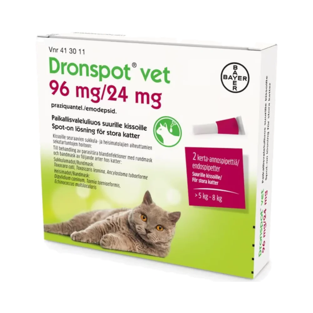 Dronspot vet. 96 mg/24 mg spot-on lösning 2 doser