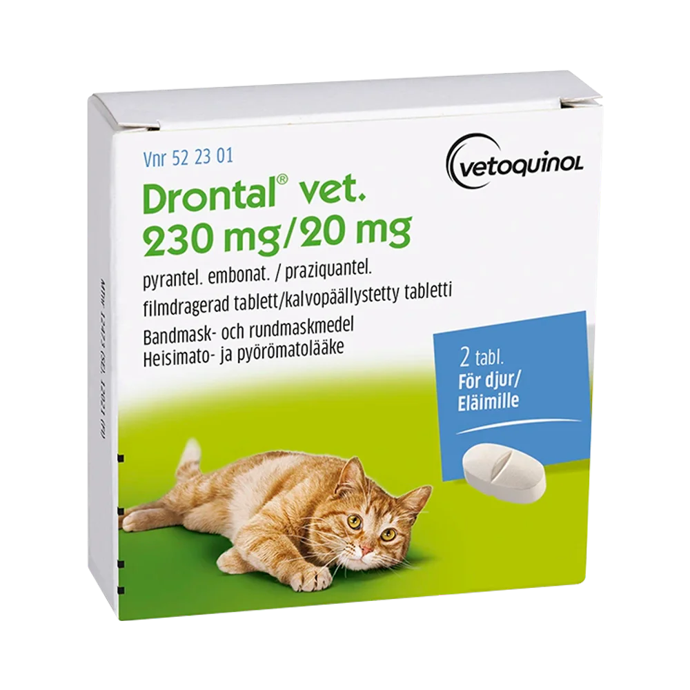 Drontal vet. 230 mg/20 mg filmdragerade tabletter 2 st