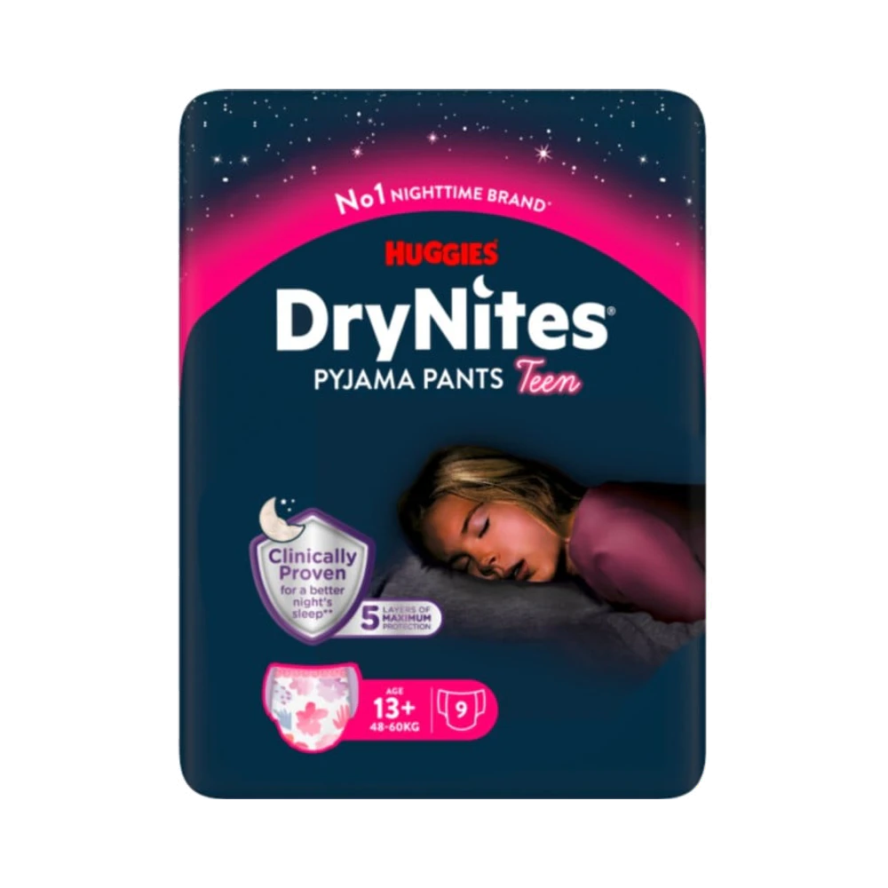 DryNites Flicka Tonåring 13+ år nattbyxor 9 st