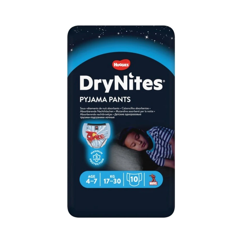 DryNites Pojke 4-7 år nattblöjor 10 st