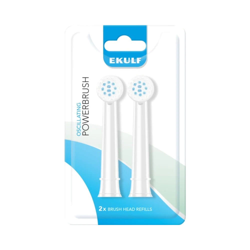 Ekulf PowerBrush White Refill borsthuvuden 2 st