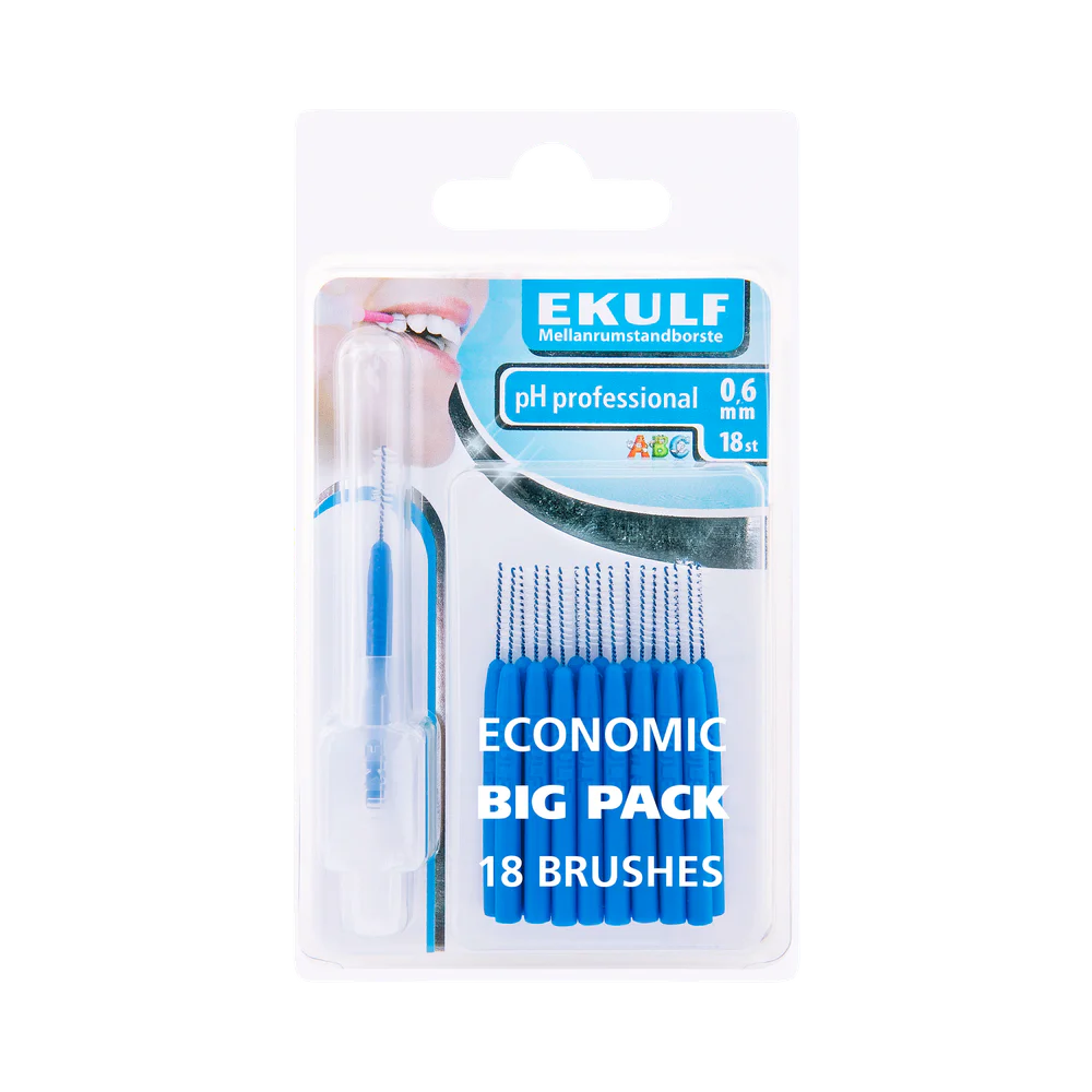 Ekulf pH Professional 0,6 mm mellanrumsborstar 18 st
